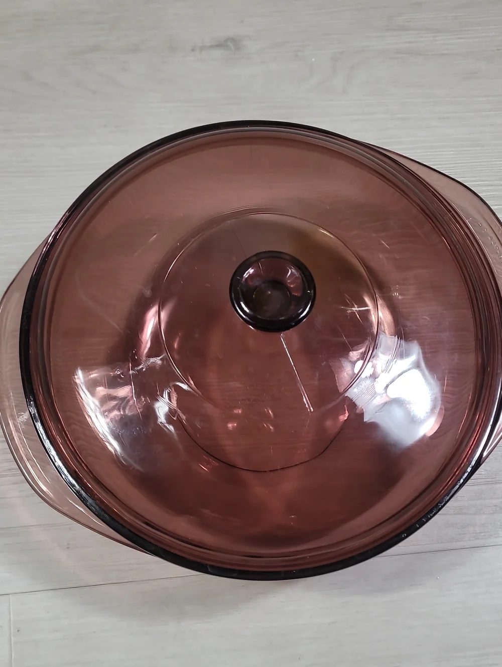 Vintage Pyrex Cranberry Round Casserole Dish 2L #024 With Lid Kitchen Purple